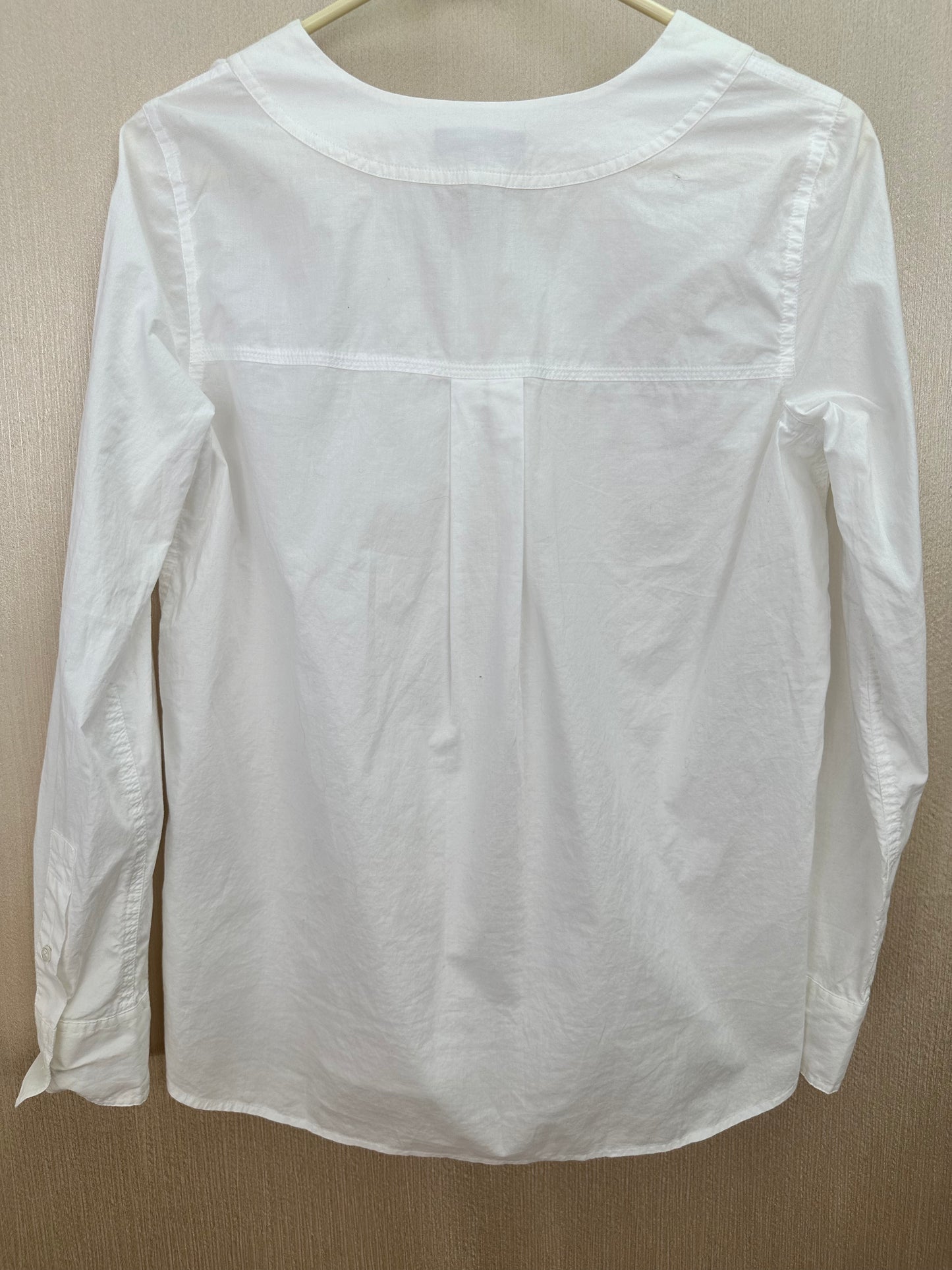 NWT - J. CREW white 100% Cotton Split Neck Long Sleeve Tunic Top - 2