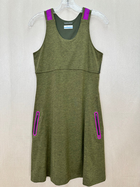 COLUMBIA green pink Omni-Wick Zip Pocket Sleeveless Active Dress - M