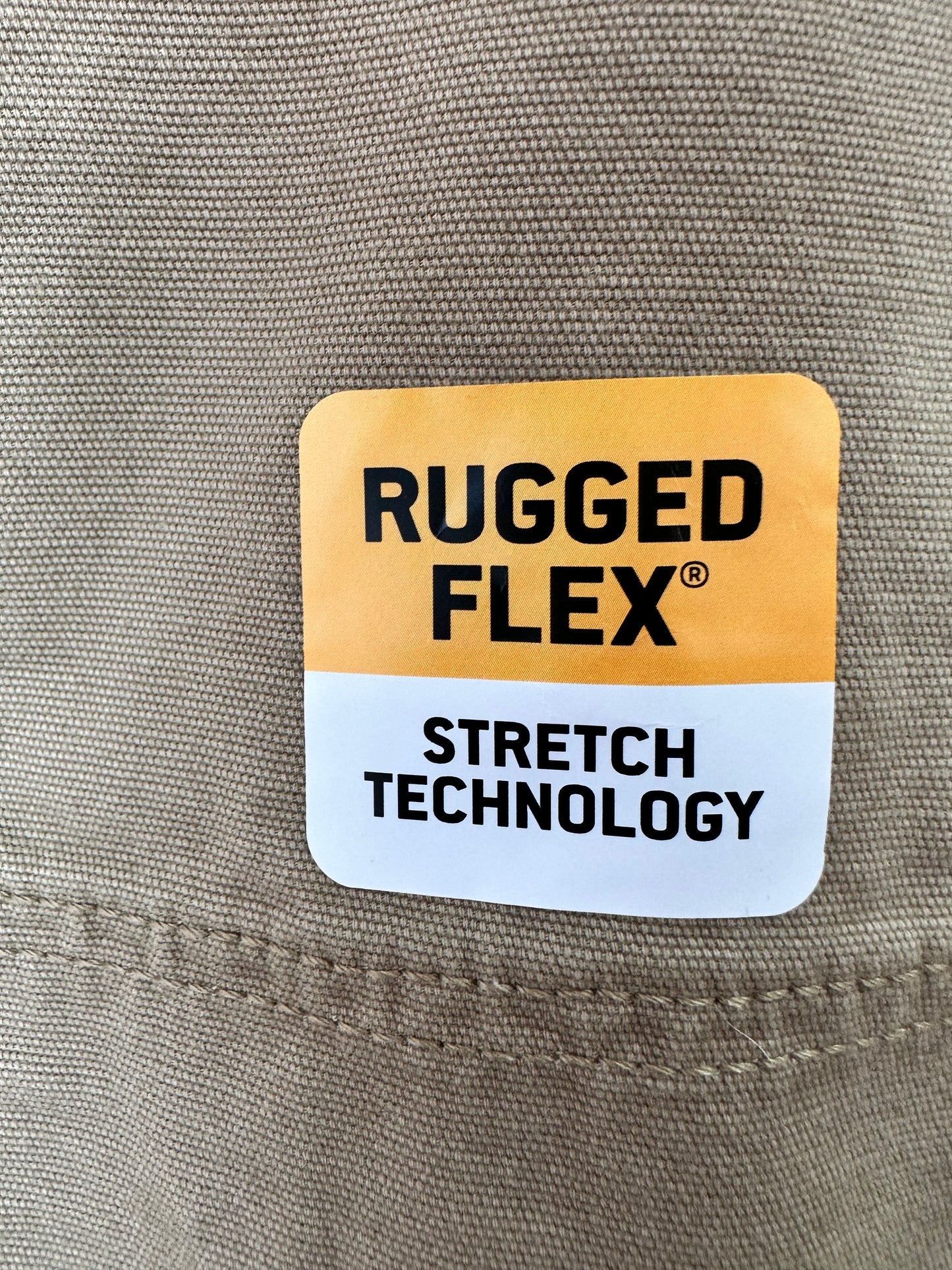 NWT - CARHARTT khaki Relaxed Fit Rugged Flex Rigby Dungaree Work Pants - 38x34