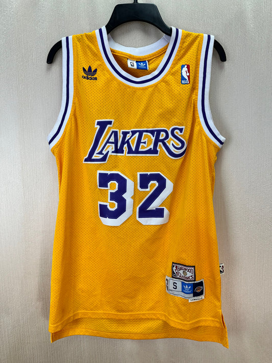 ADIDAS yellow NBA Los Angeles LA Lakers Magic Johnson 32 Jersey - S