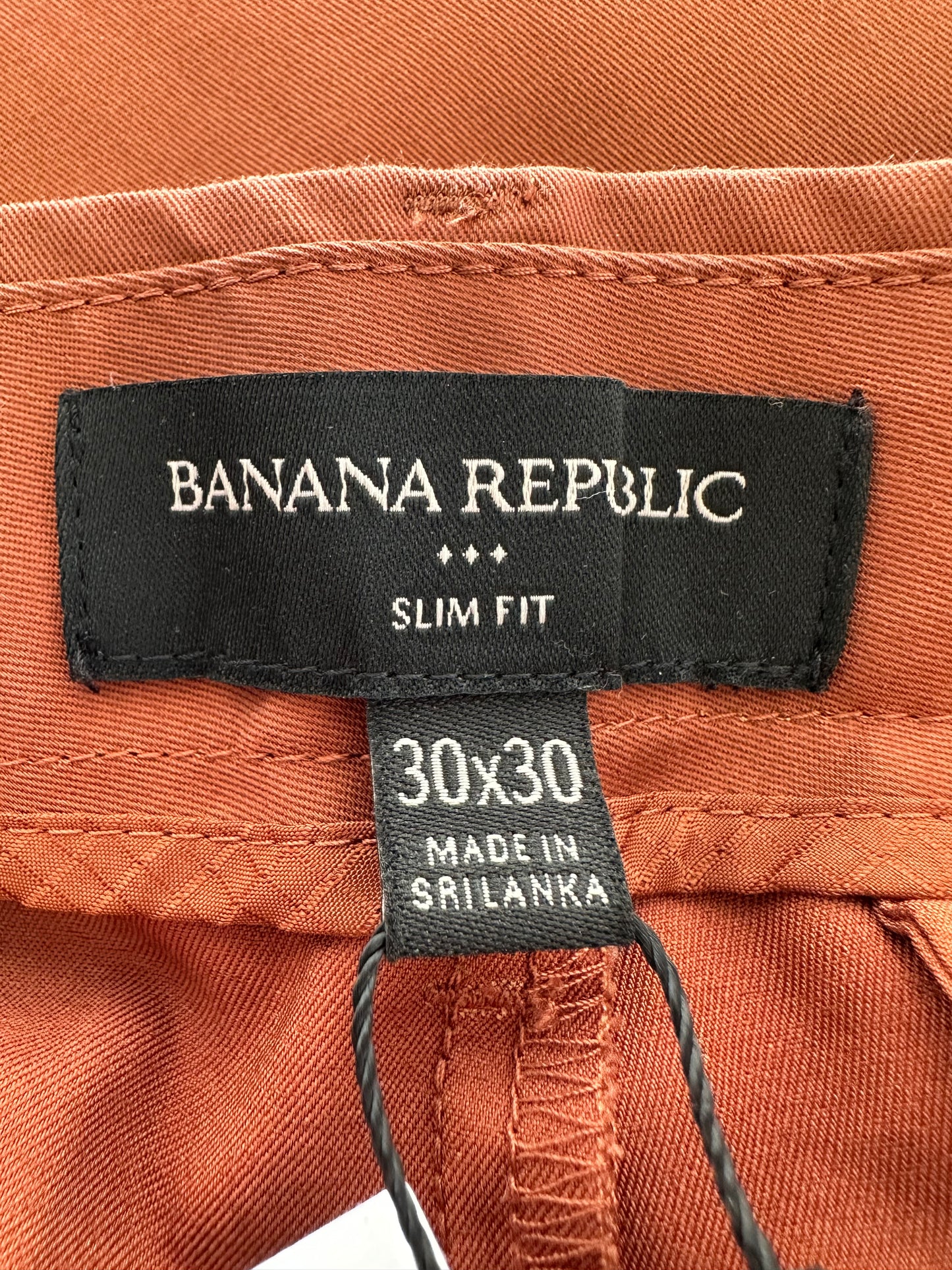 NWT - BANANA REPUBLIC sienna rust Slim Fit Core Temp Chino Pants - 30x30