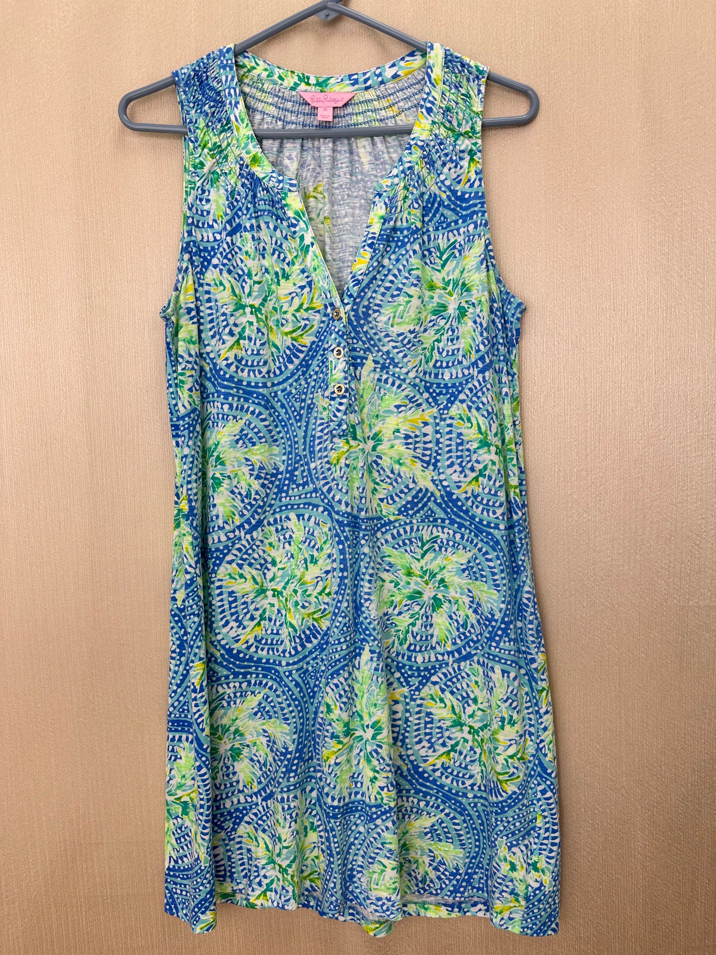 LILLY PULITZER blue green Tropic Like It s Hot Print Sleeveless Essie CommunityWorx Thrift Online