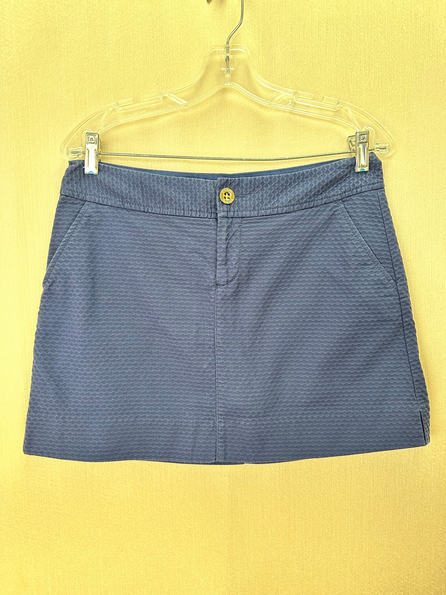 LILLY PULITZER navy blue Cotton Textured 15.25" Skirt Skort - 4