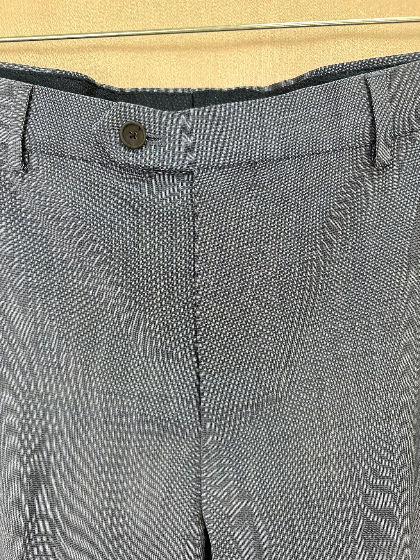 NWT - JOS A BANK blue Flat Front Open UNHEMMED Traveler 37.5 Pants - 35R