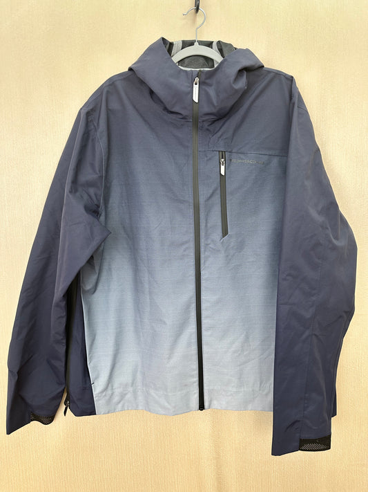 PORSCHE navy blue Ombre Turbo Collection Unisex Rain Jacket - US XXL