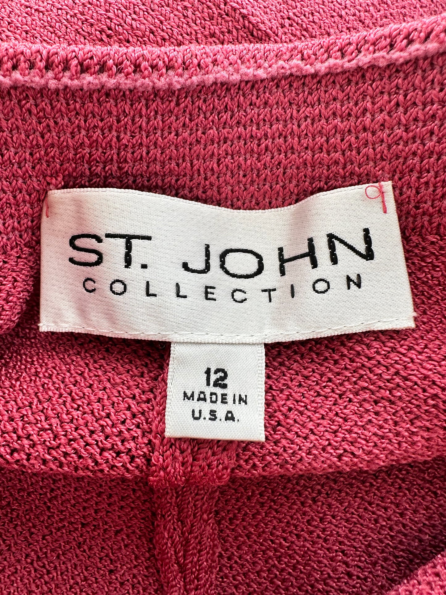 ST JOHN COLLECTION rose pink Santana Knit Pull On Sweater Pants - 12