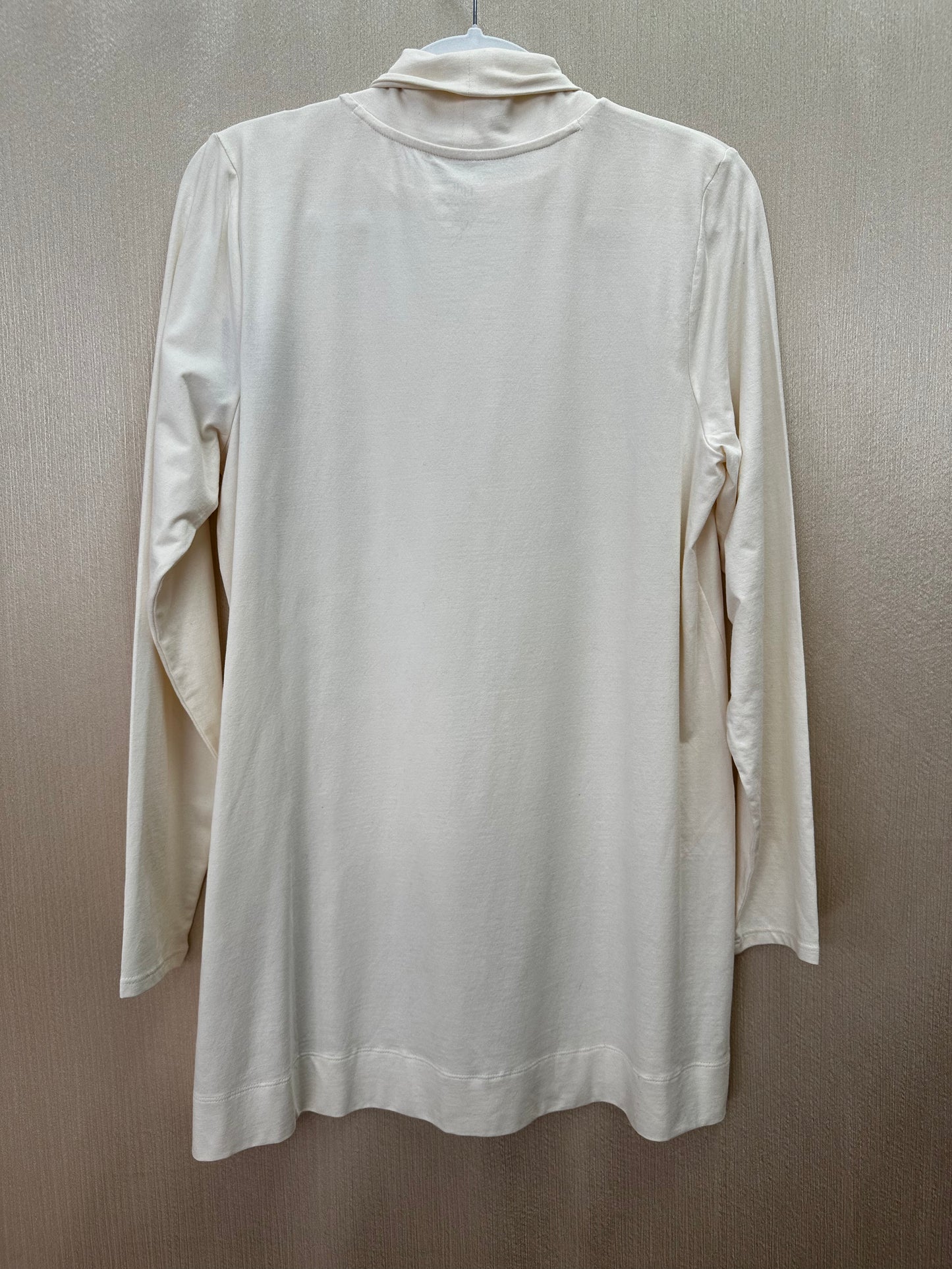 NWT - J JILL cream Luxe Supima Cotton Modal Turtleneck Tunic Top - M