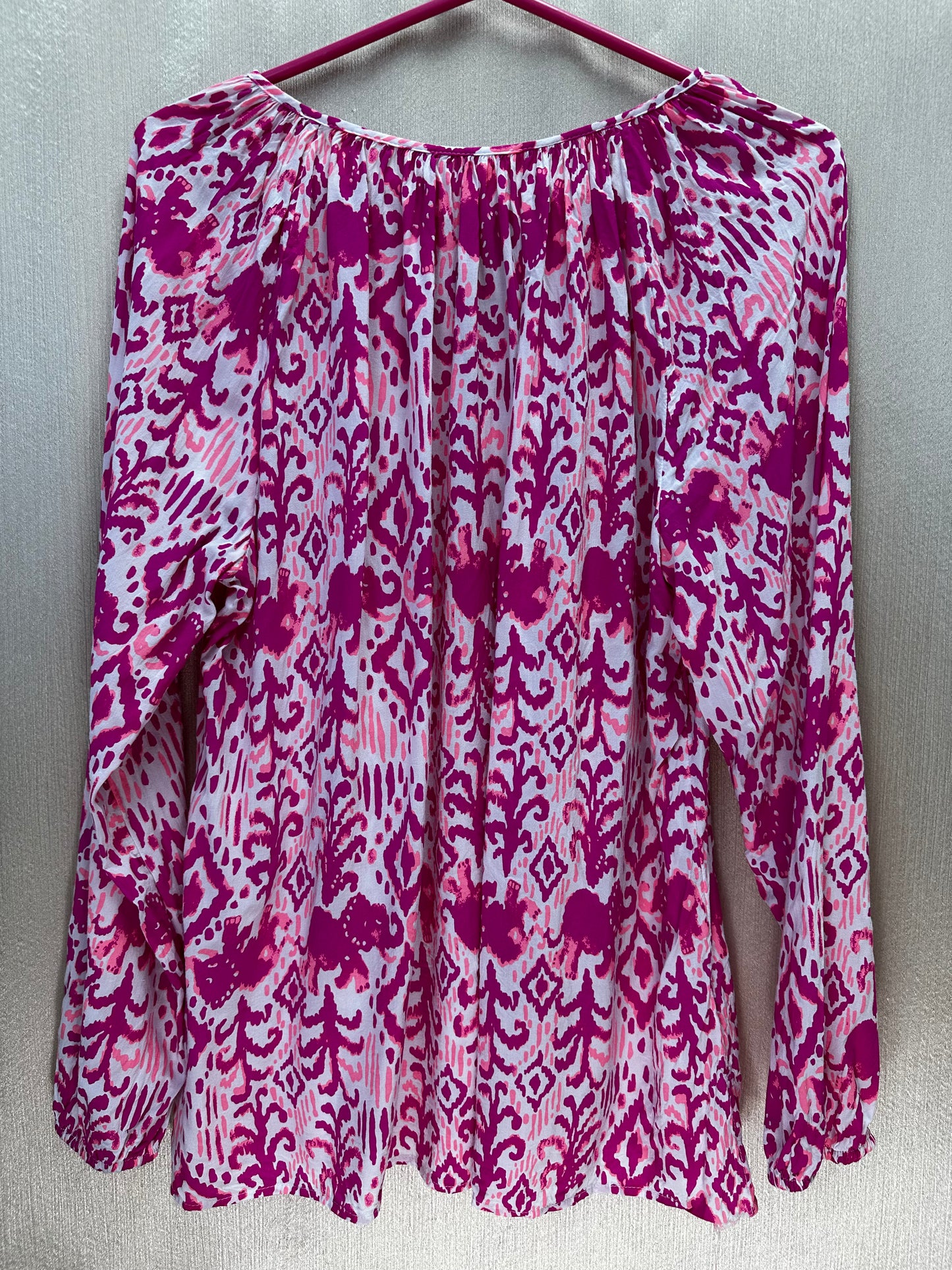 LILLY PULITZER magenta pink 100% Rayon Tons of Fun Willa Top - XL