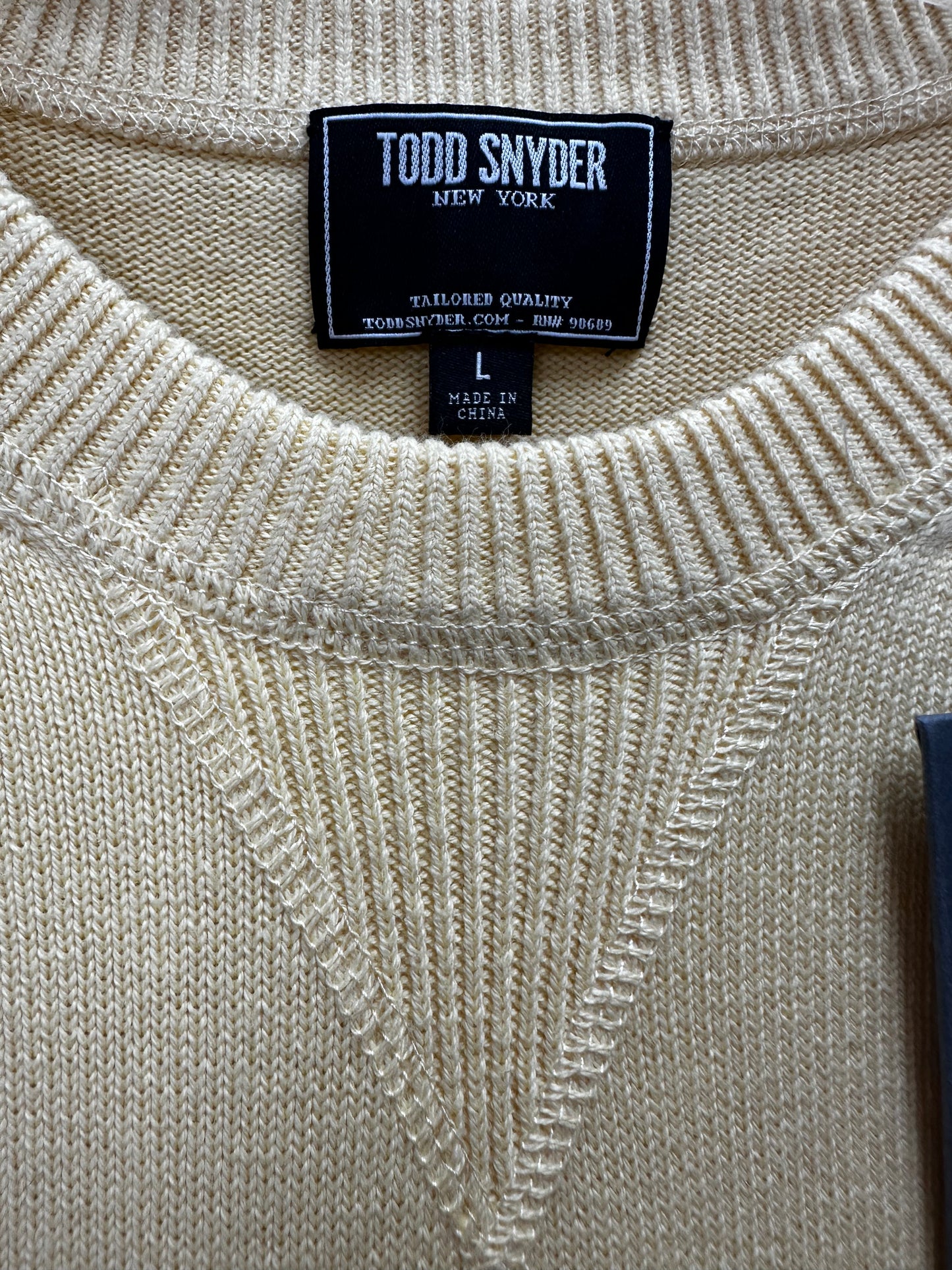 NWT - TODD SNYDER yellow Cotton Cashmere Crewneck Sweater - L