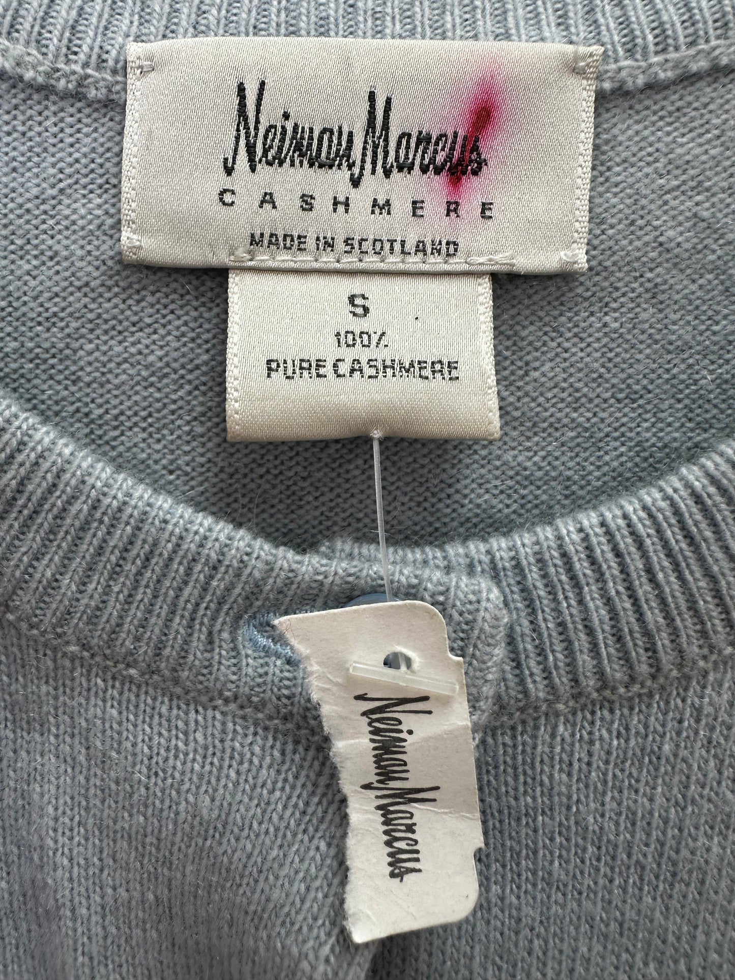 NWT - NEIMAN MARCUS light blue Cashmere Button Front Cardigan Sweater - S