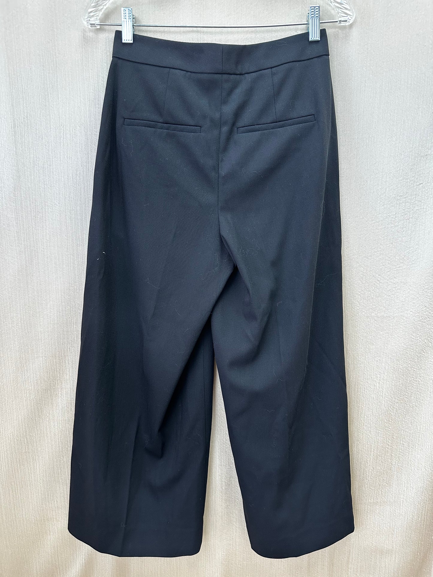 NWT - VINCE black Wool Blend High Waist Crop Wide Leg Trousers Pants - 0