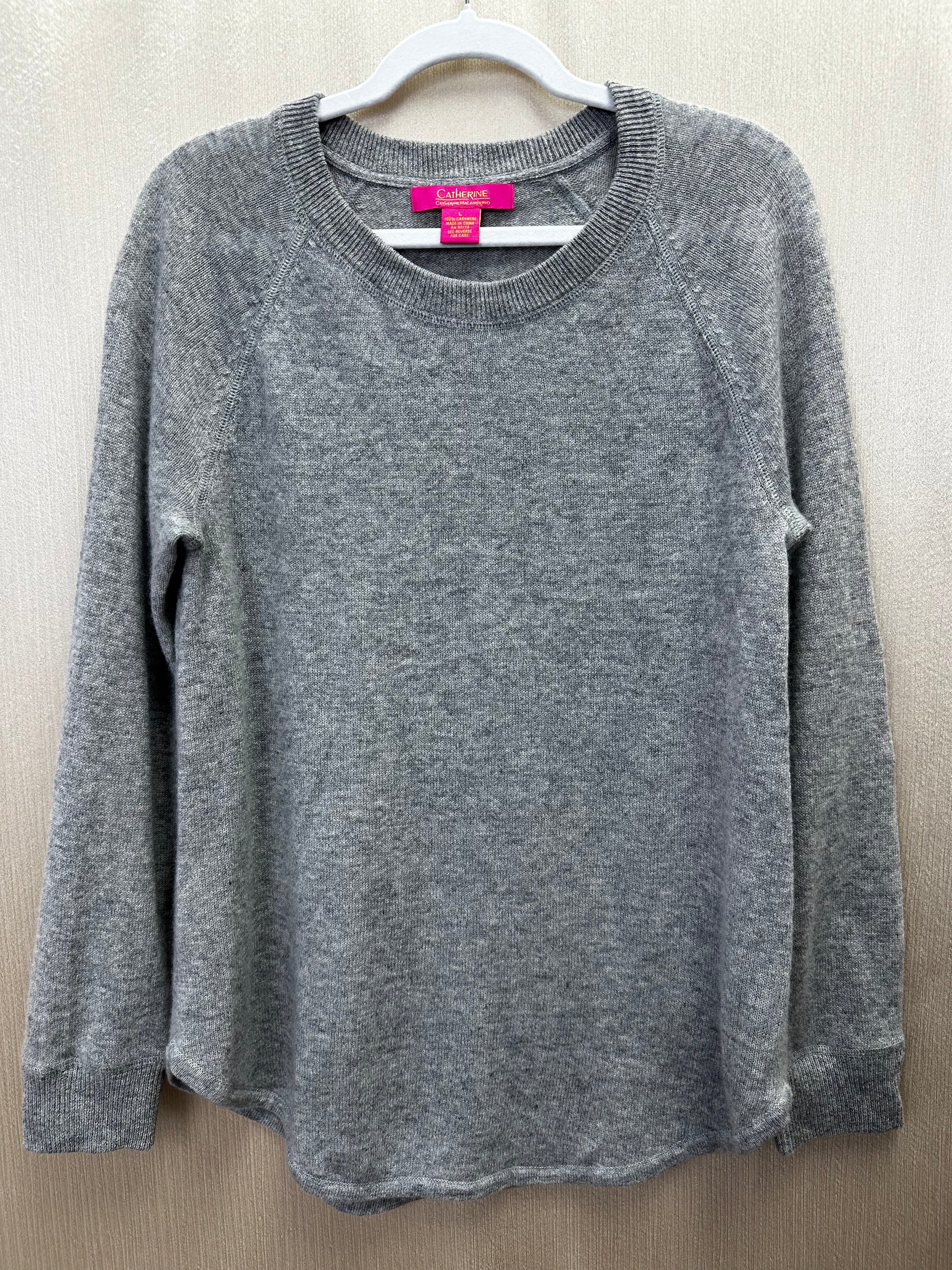 Catherine Malandrino Gray 100 Cashmere Long Sleeve Sweater L