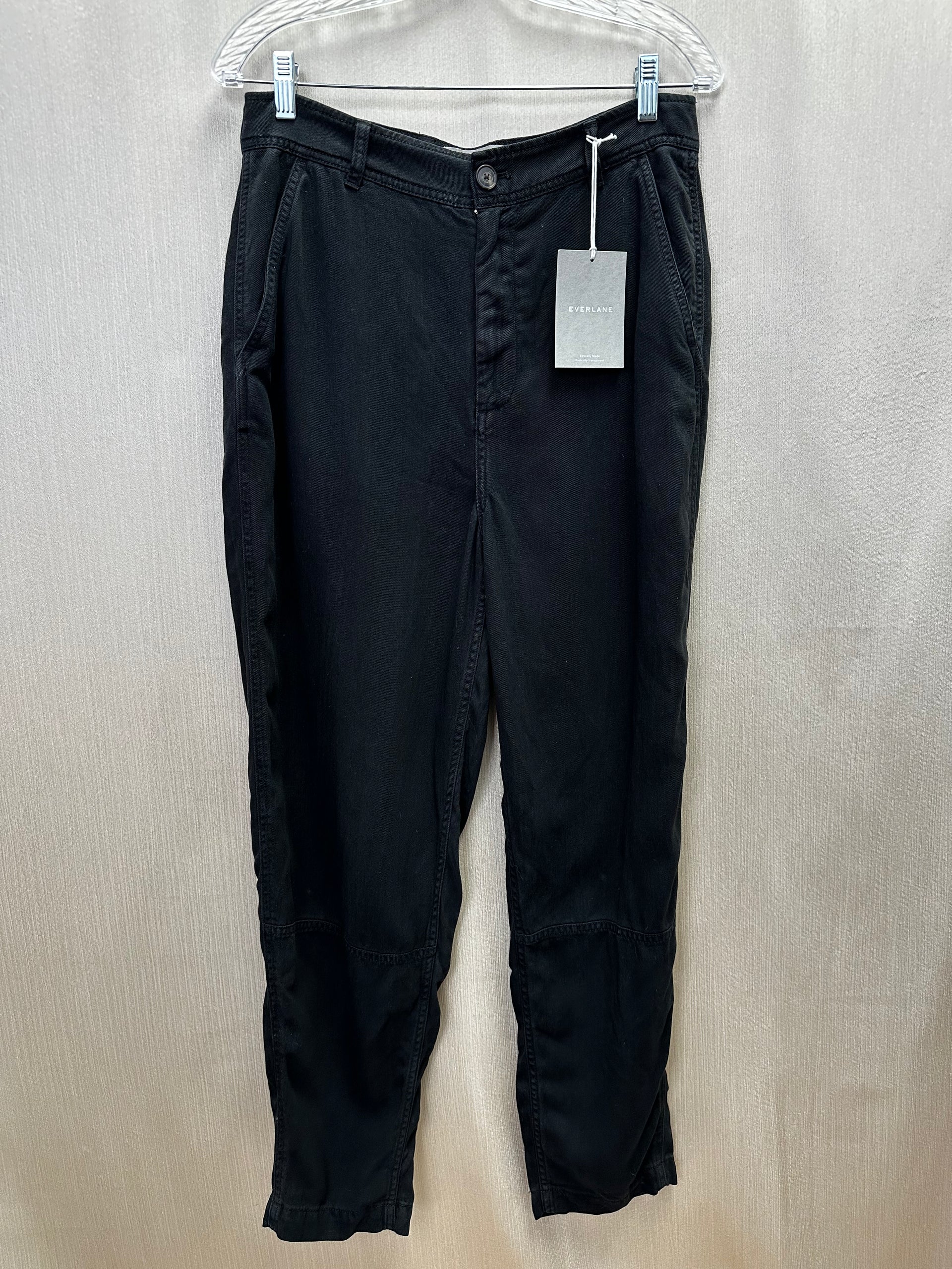 NWT - EVERLANE black Tencel High Rise Tapered The Chino in
