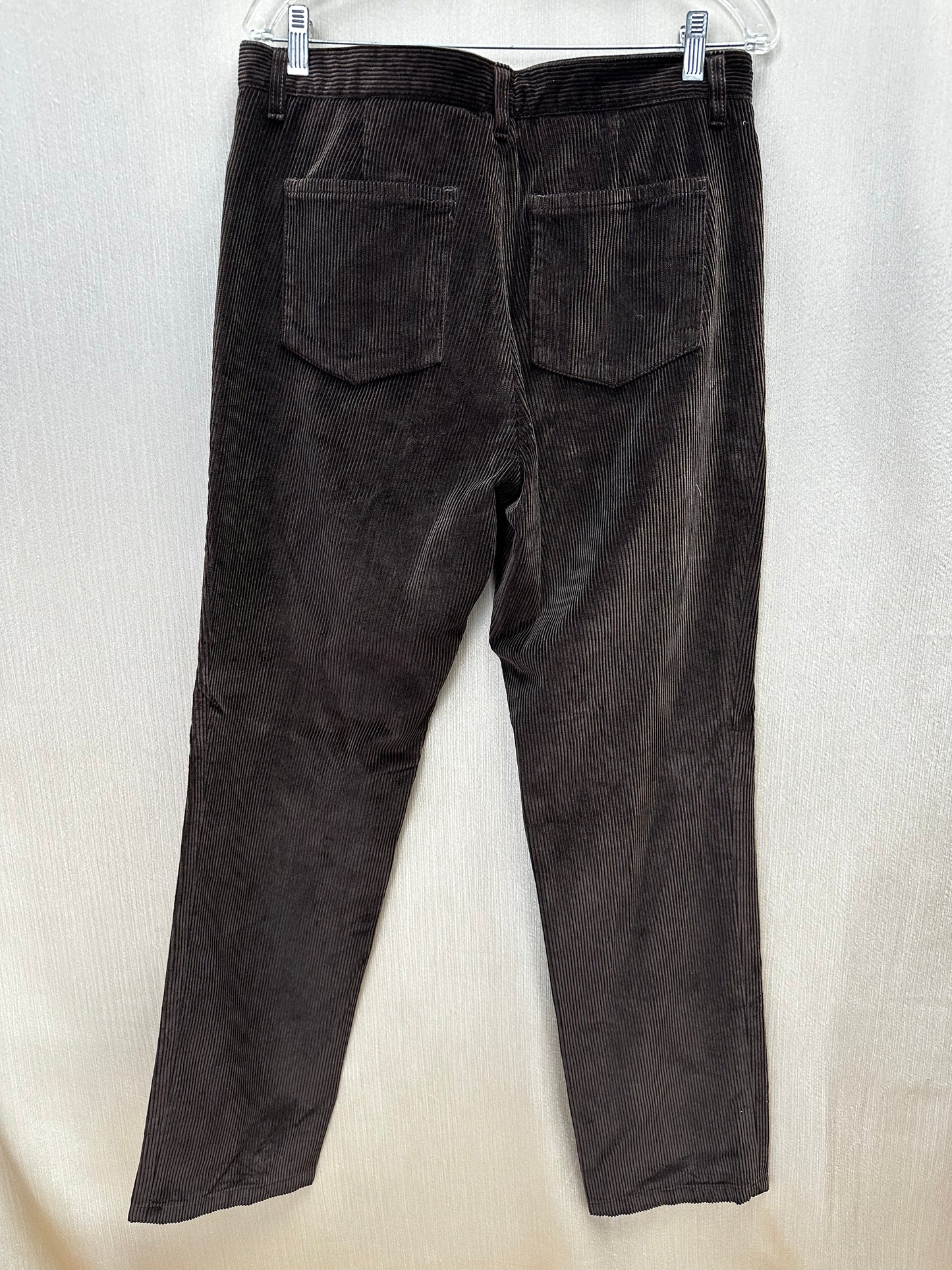 NWT - J MCLAUGHLIN dark brown Dex Long Bottom Corduroy Pants - 34 L: 33"