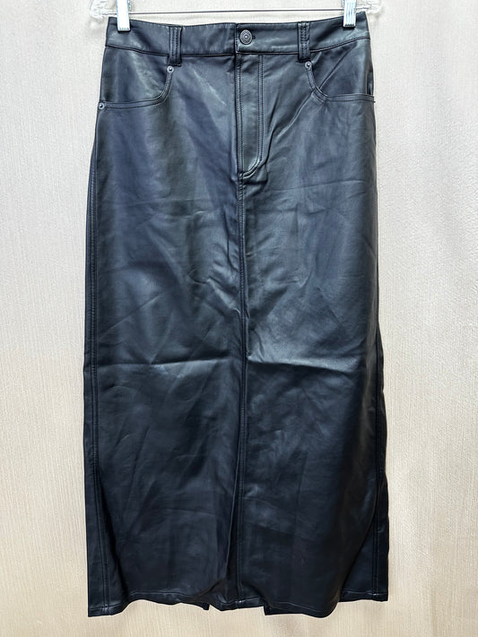 NWT - FREE PEOPLE black City Slicker Faux Leather Maxi Skirt - 4