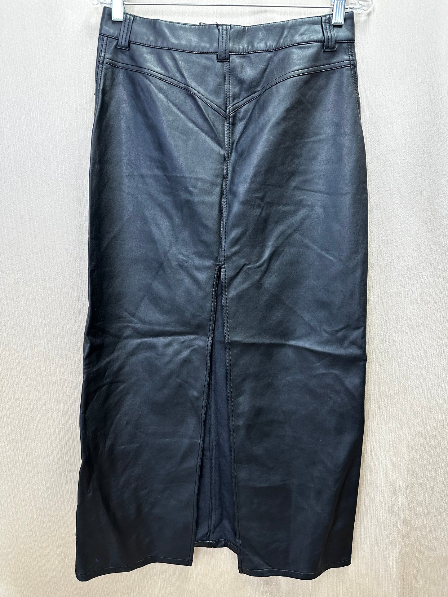 NWT - FREE PEOPLE black City Slicker Faux Leather Maxi Skirt - 4