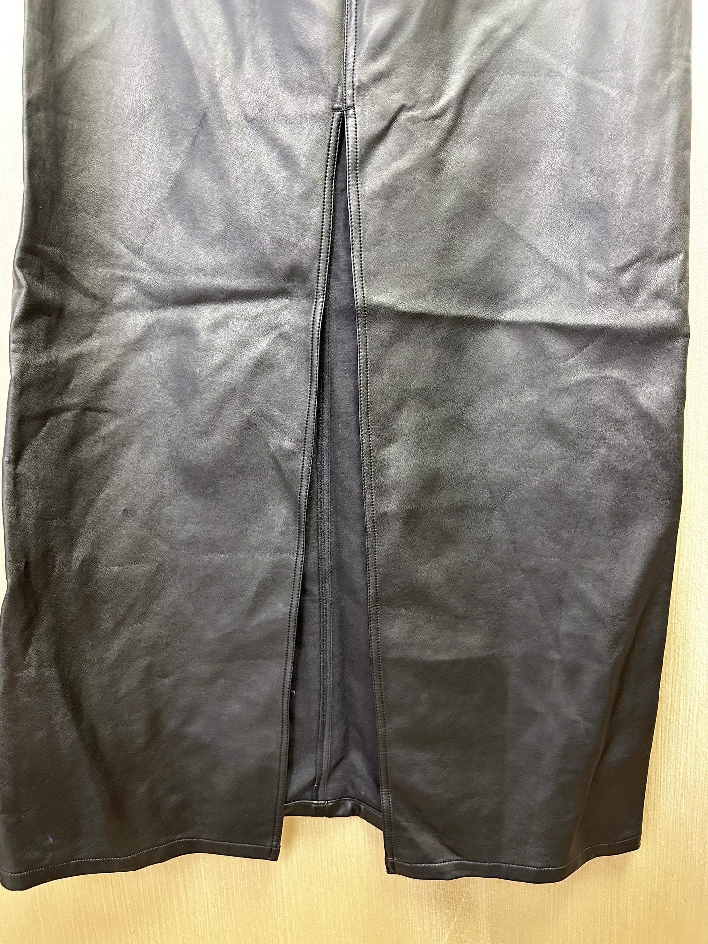 NWT - FREE PEOPLE black City Slicker Faux Leather Maxi Skirt - 4