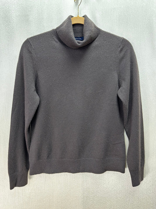 LANDS END brown 100% Cashmere Turtleneck Sweater - 6-8 | S