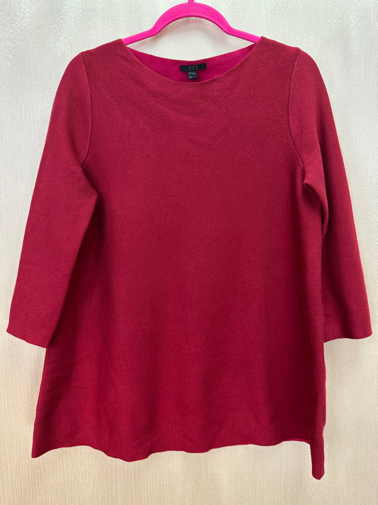 COS deep red Wool Blend 3/4 Sleeve Sweater - EUR M