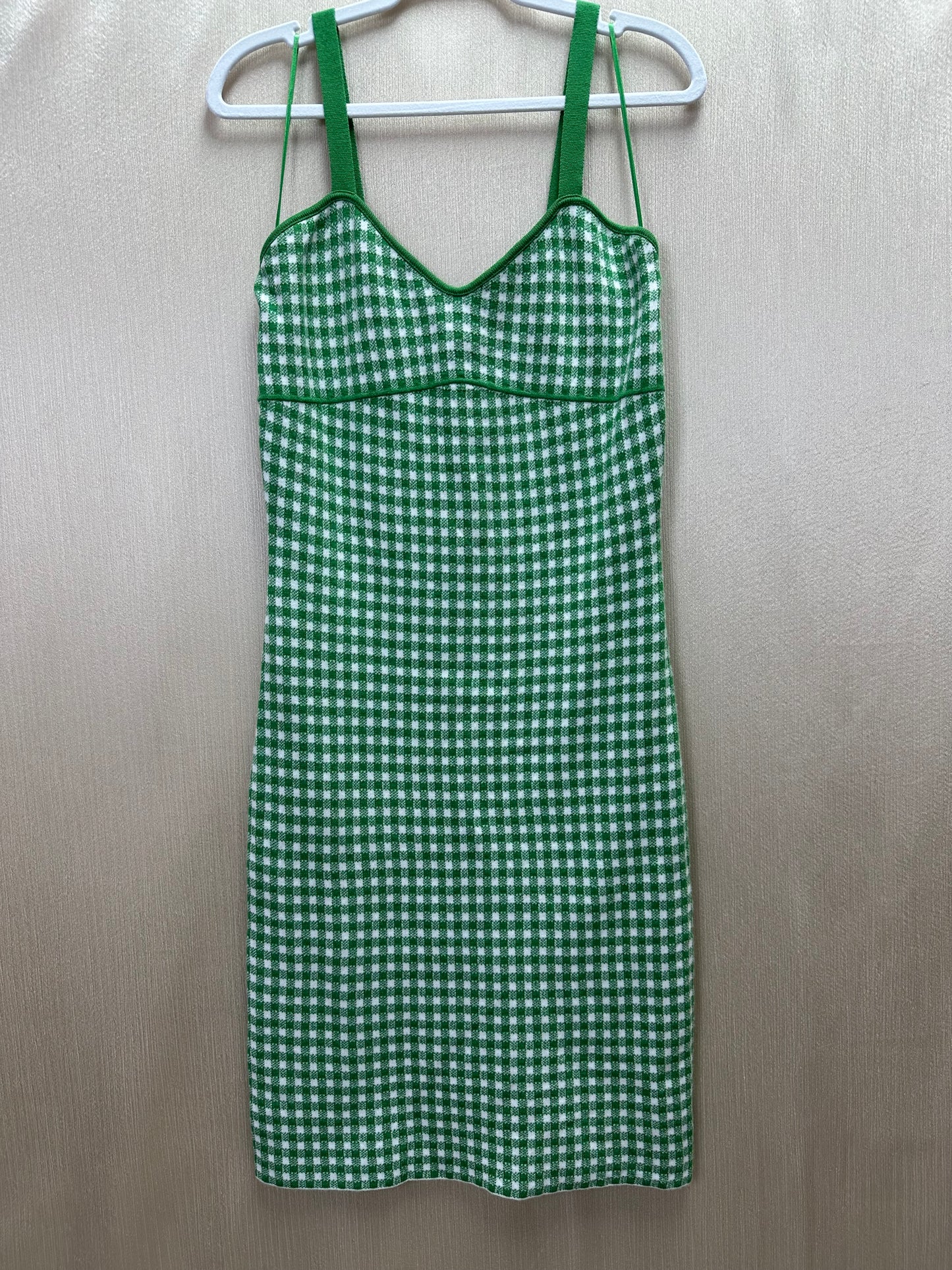 NWT - MAEVE ANTHROPOLOGIE green Check Sleeveless Midi Sweater Dress - M