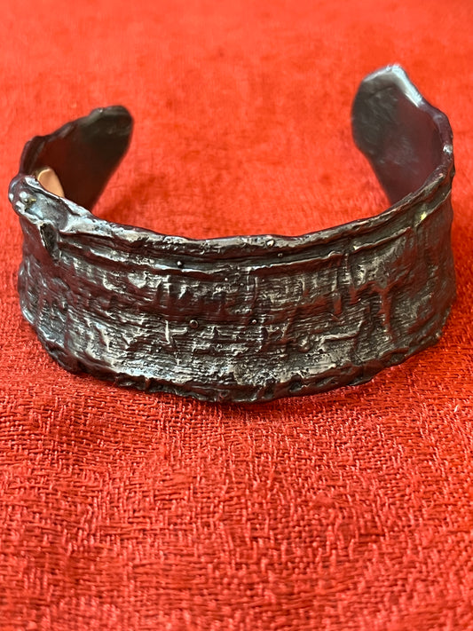 Hand Forged Metal Cuff Bracelet by M & M