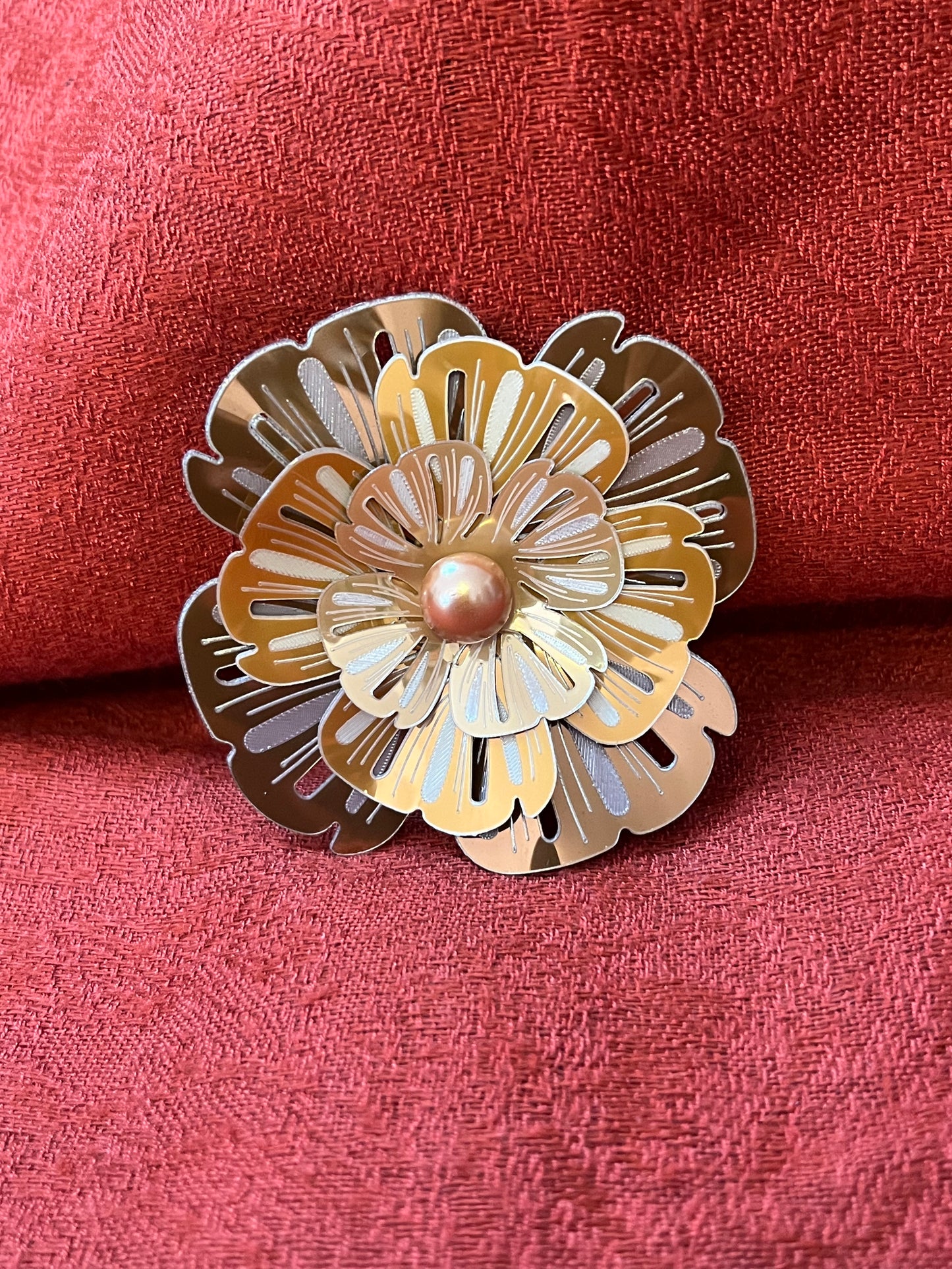 Foil Floral Pin-Made In Italy