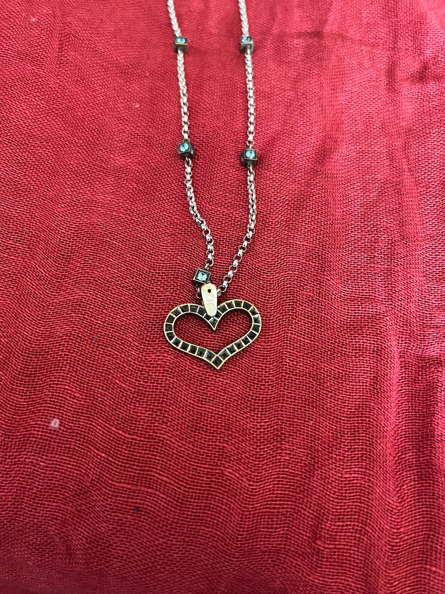 Vintage Jeffrey Robert 18k and Sterling Silver (925) Heart Pendant