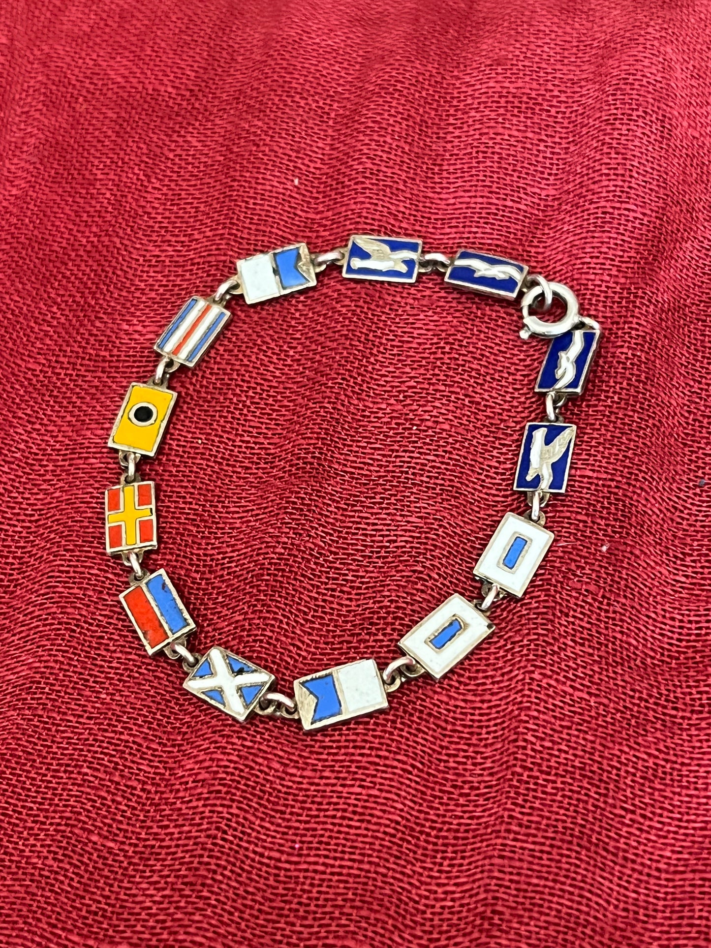 Vintage Nautical TS Bremen Ship World Flag Bracelet