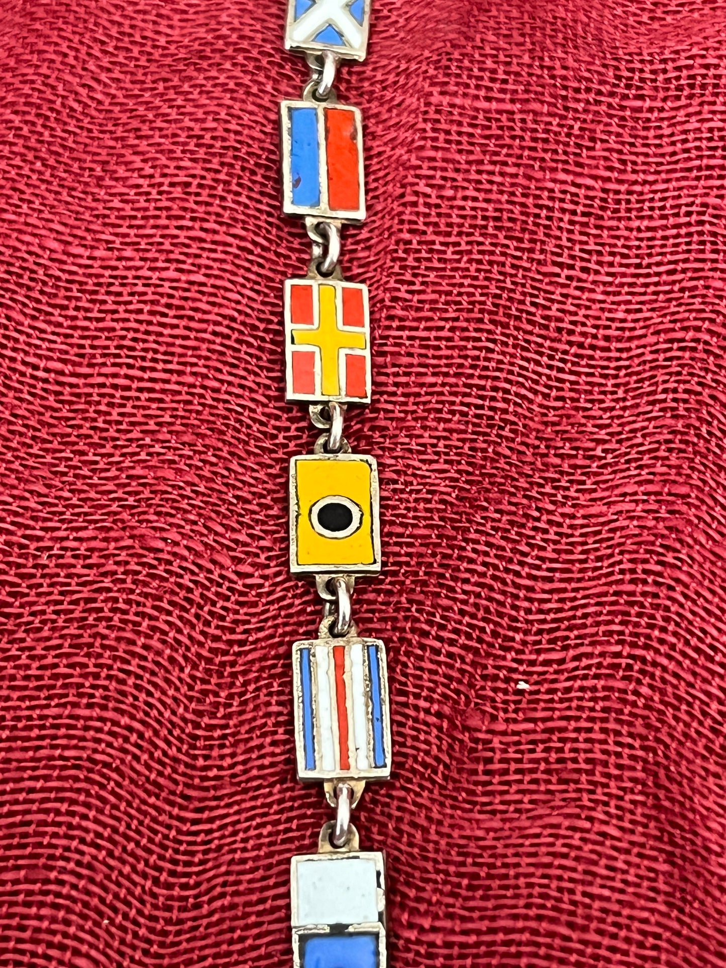 Vintage Nautical TS Bremen Ship World Flag Bracelet