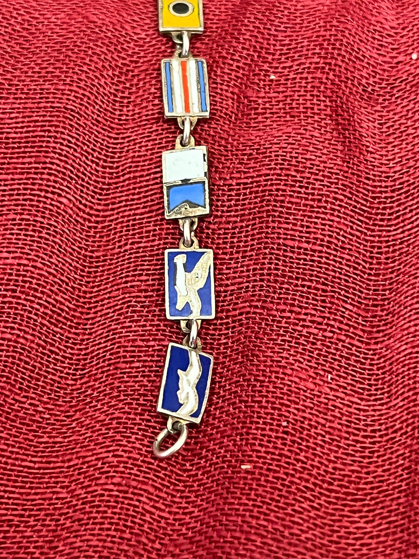 Vintage Nautical TS Bremen Ship World Flag Bracelet