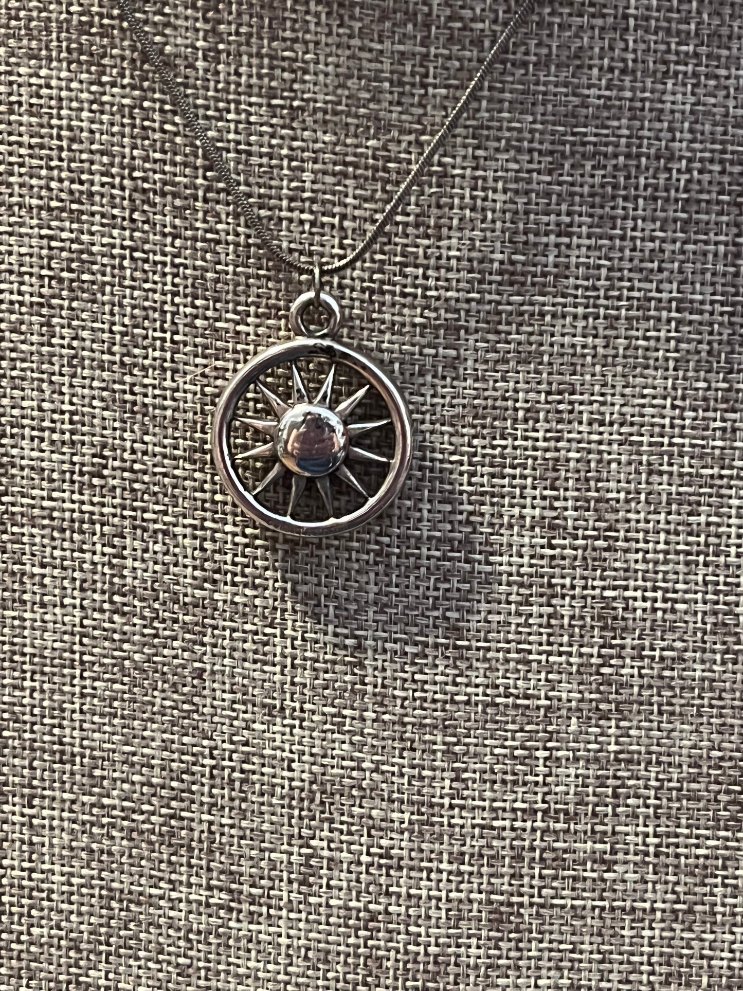 Vtg 2003 Tiffany & Co Sterling Sun Wheel Sunburst Pendant-No Box