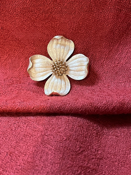 Vintage Goldtone Trifari Dogwood Brooch