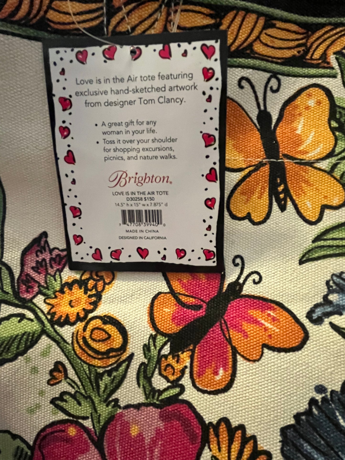 NWT Brighton "Love is in the Air" Canvas Tote
