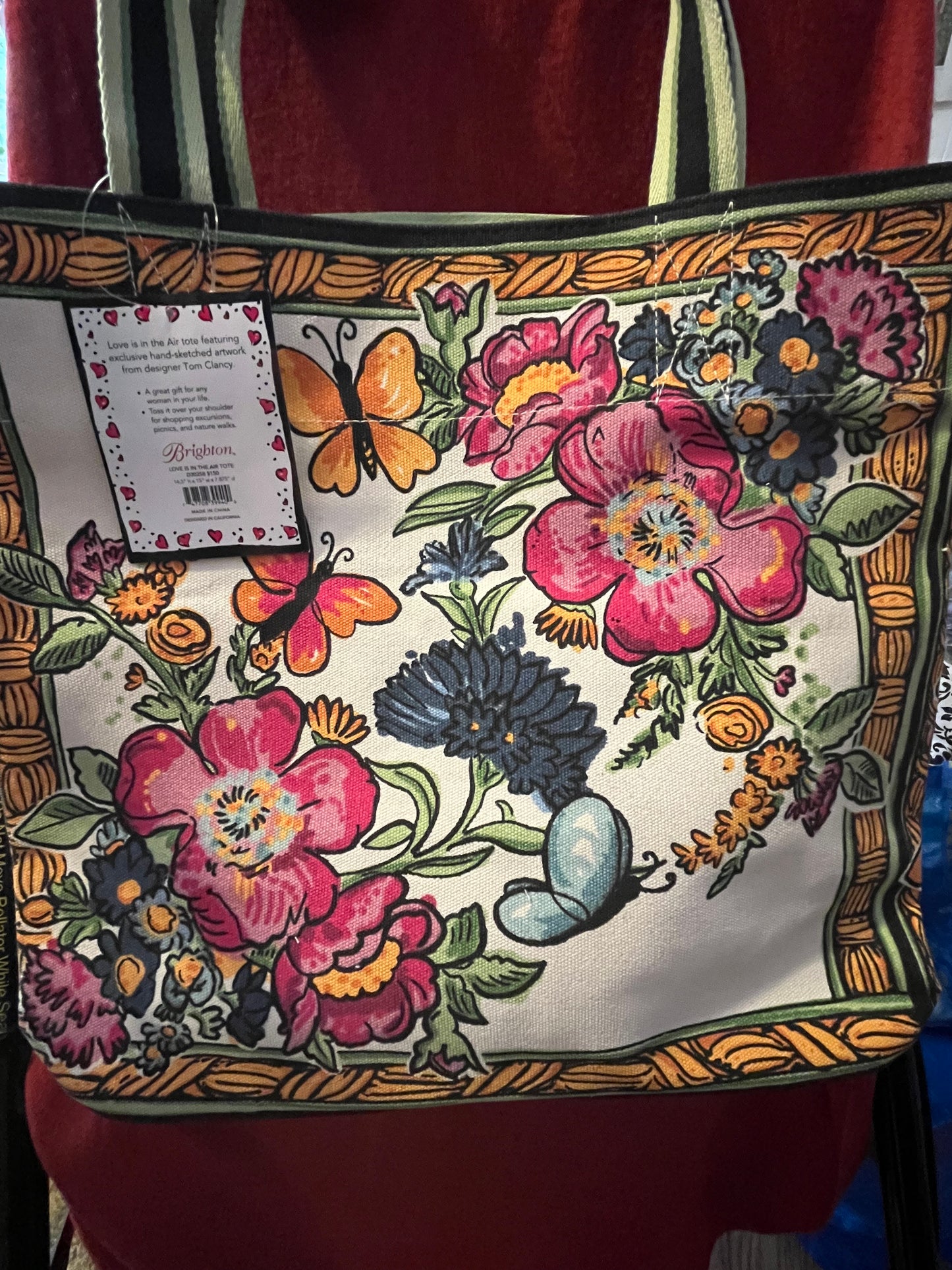 NWT Brighton "Love is in the Air" Canvas Tote