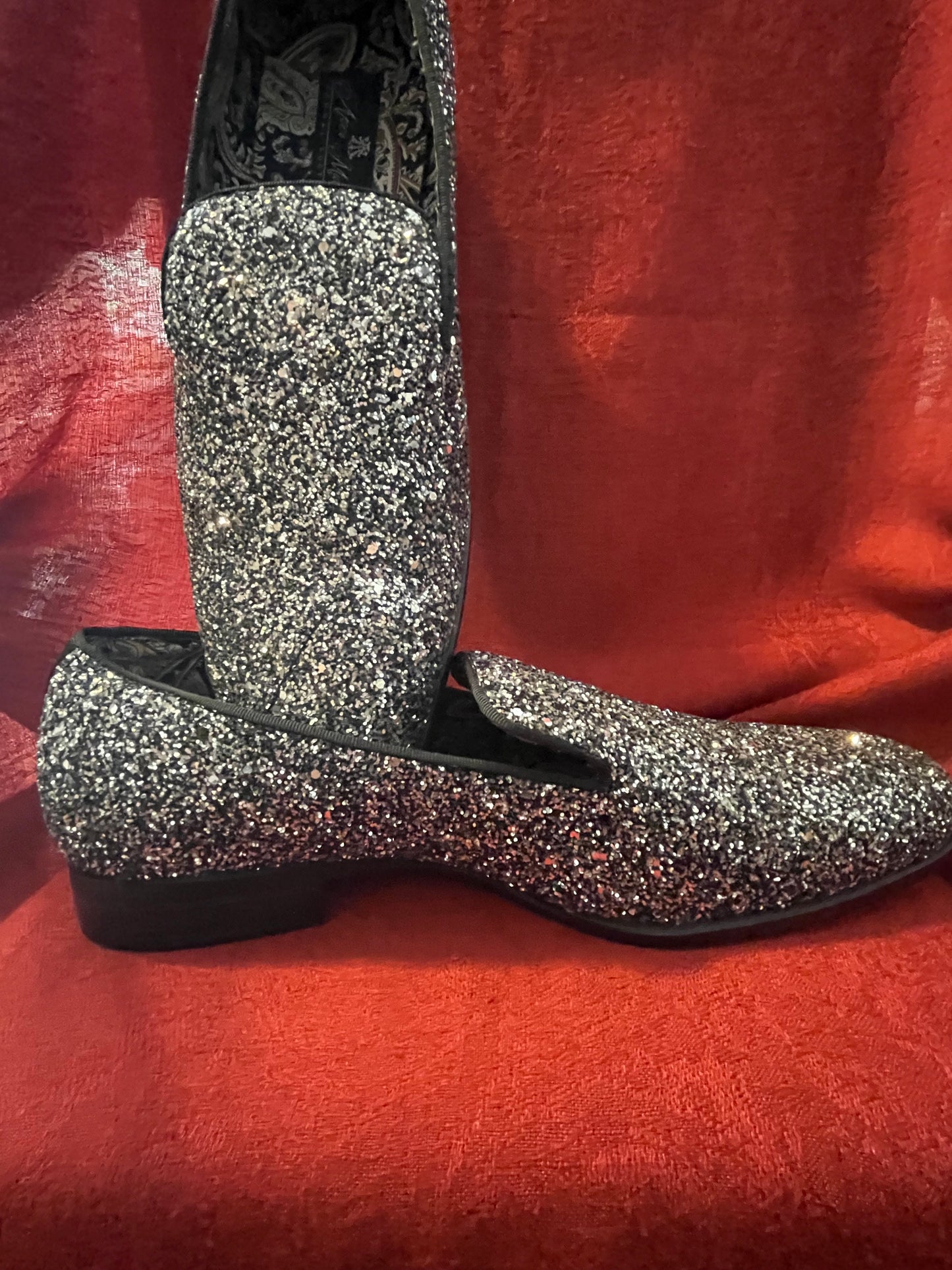 After Midnight Formal Footwear Gray Sequin Slip On-Size 11