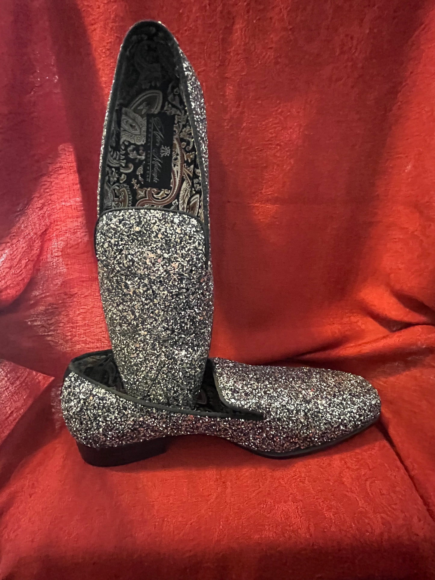 After Midnight Formal Footwear Gray Sequin Slip On-Size 11