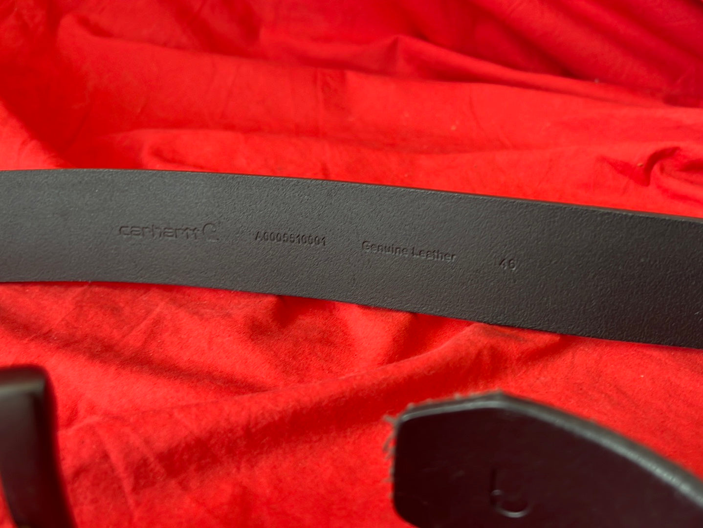 CARHARTT -- Anvil Black Leather Belt -- Size 46