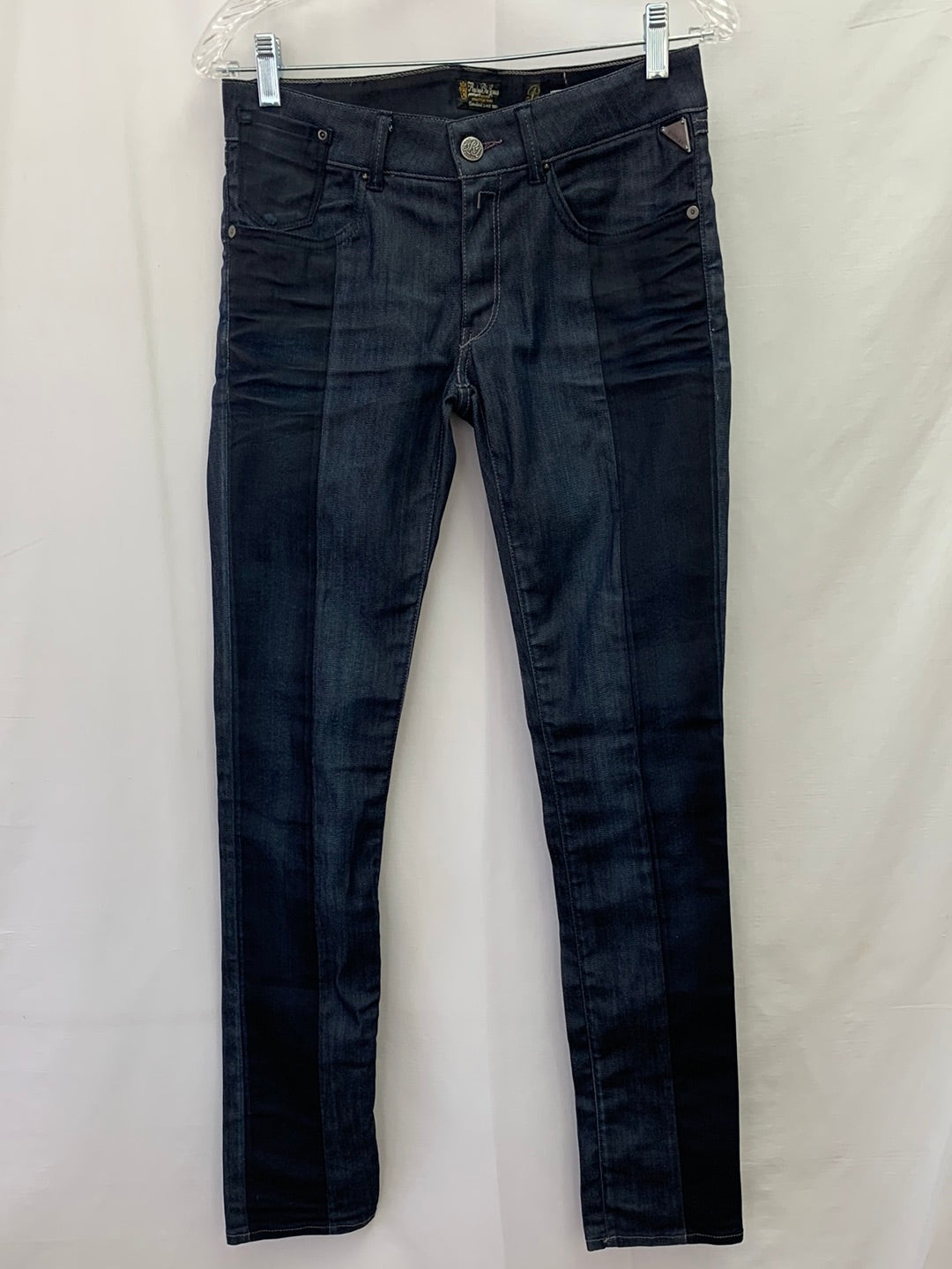 REPLAY BLUE JEANS dark wash Panel Stripe Mid Rise 'Ranidae' Jeans - 30x32
