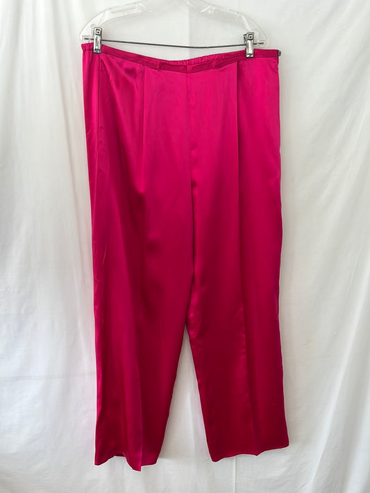 J. CREW Pink Silk Wide-legged Twill Pants -- 12