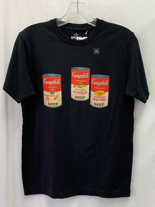 NWT - SPRZNY black Andy Worhol Campbell's Can Short Sleeve T-Shirt - XS