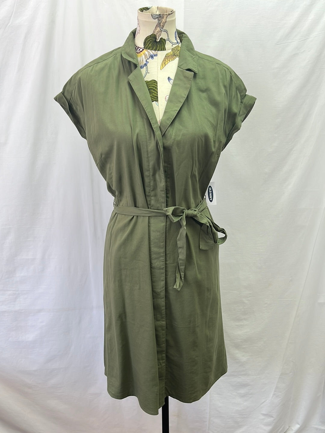 NWT -- OLD NAVY Dark Olive Cap Sleeve A-Line Sheath Dress -- Large