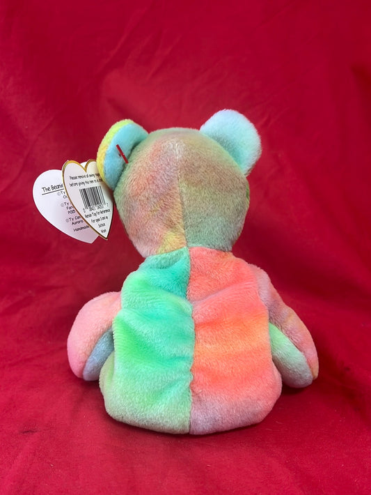 VTG -- TY Beanie Baby Tie-Dye Peace Bear -- 1996