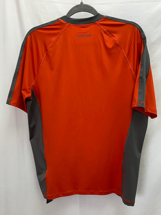 NWT - LANDS' END orange gray Short Sleeve Athletic Shirt - L | 42-44