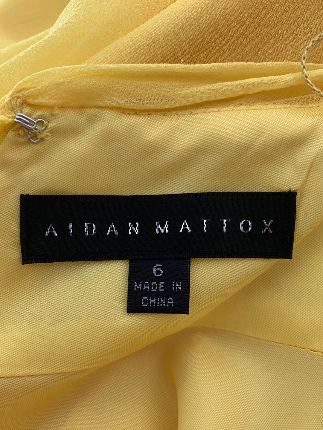 AIDAN MATTOX yellow beaded formal SILK Gown Dress - 6