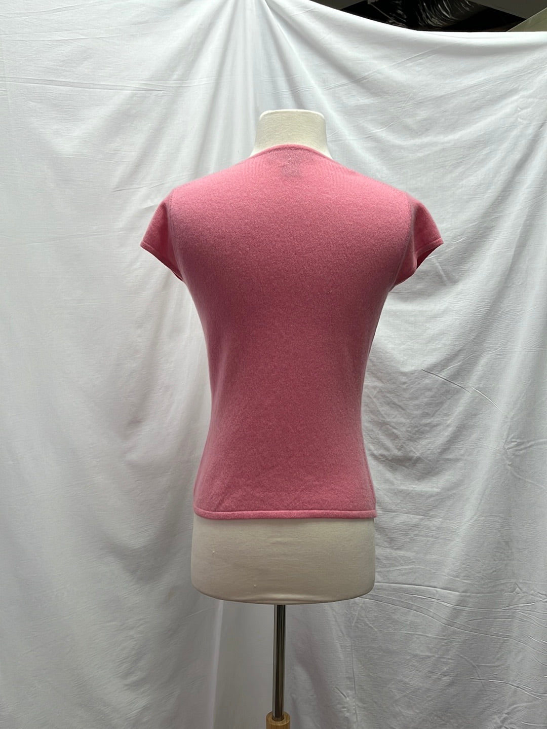 Vtg -- Express Pink Cap-Sleeve Cashmere Sweater -- Medium