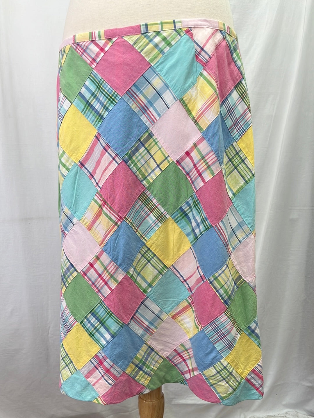 NWOT -- BROOKS BROTHER'S 346 Pastel Quilted Flared Midi Skirt -- 12