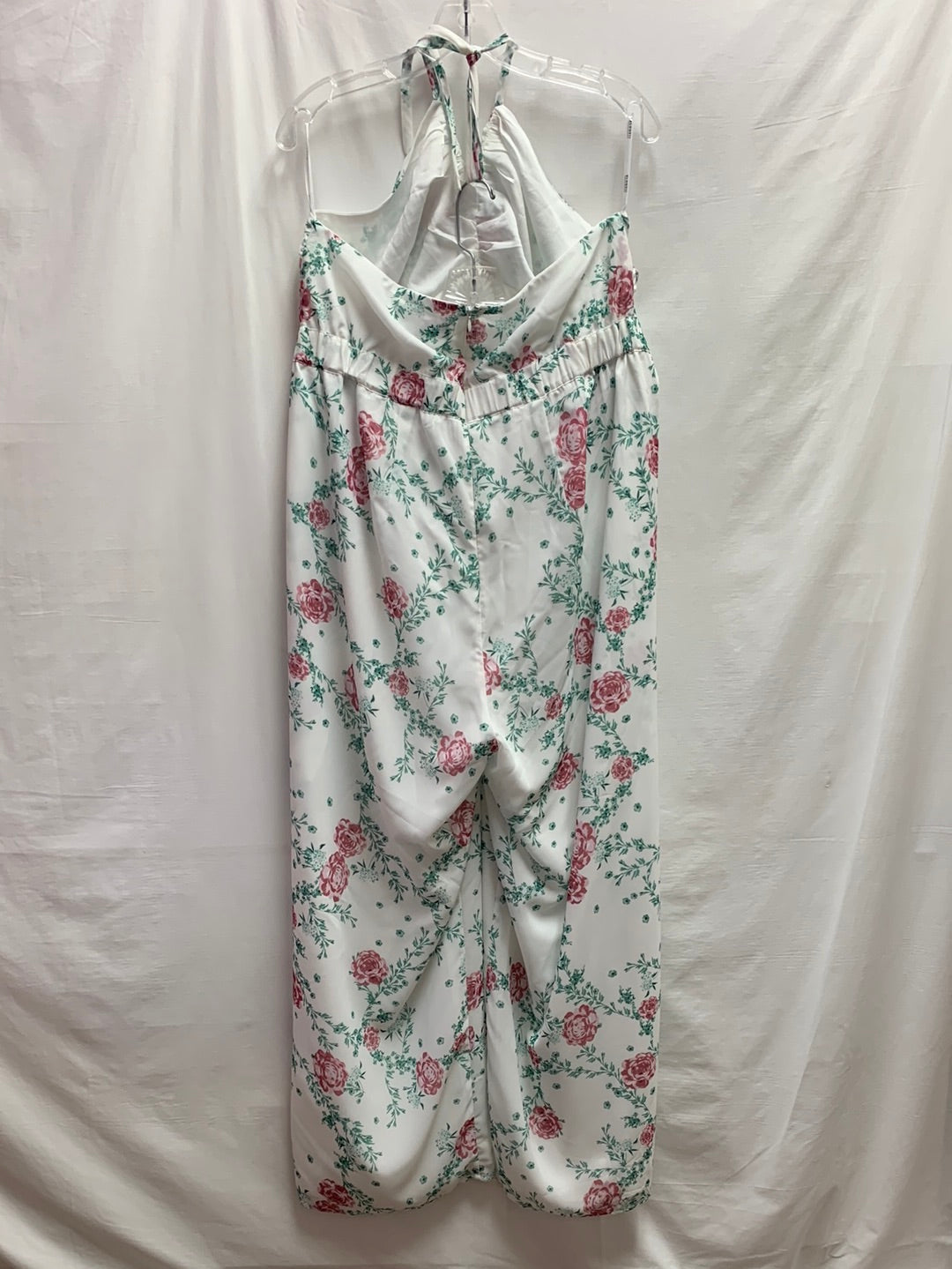 NWT - ELOQUII white floral Halter Jumpsuit - 14