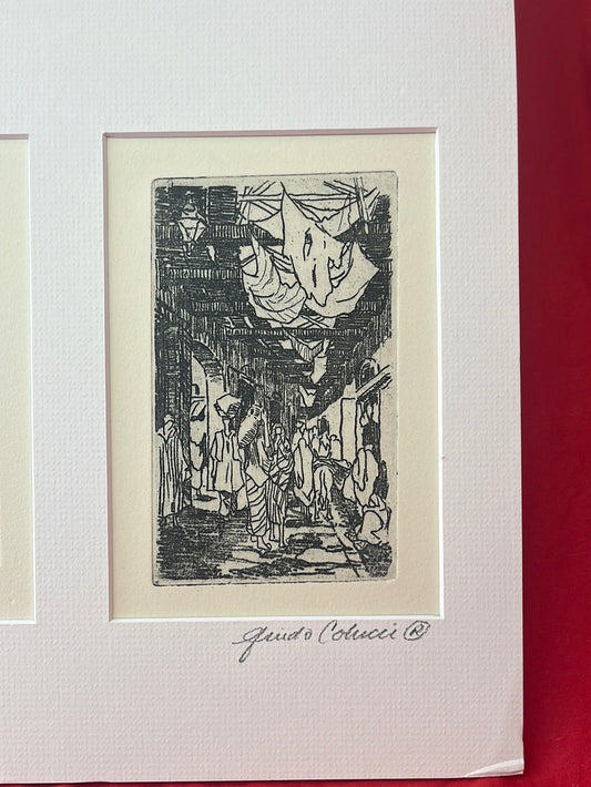 VTG -- 5 Etchings after Guido Colucci's Drawings of Tripoli