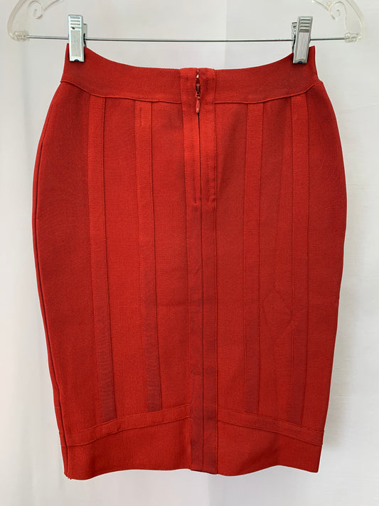 NWT - GRACIA brick red Rayon Bandage Bodycon Pencil Skirt - S