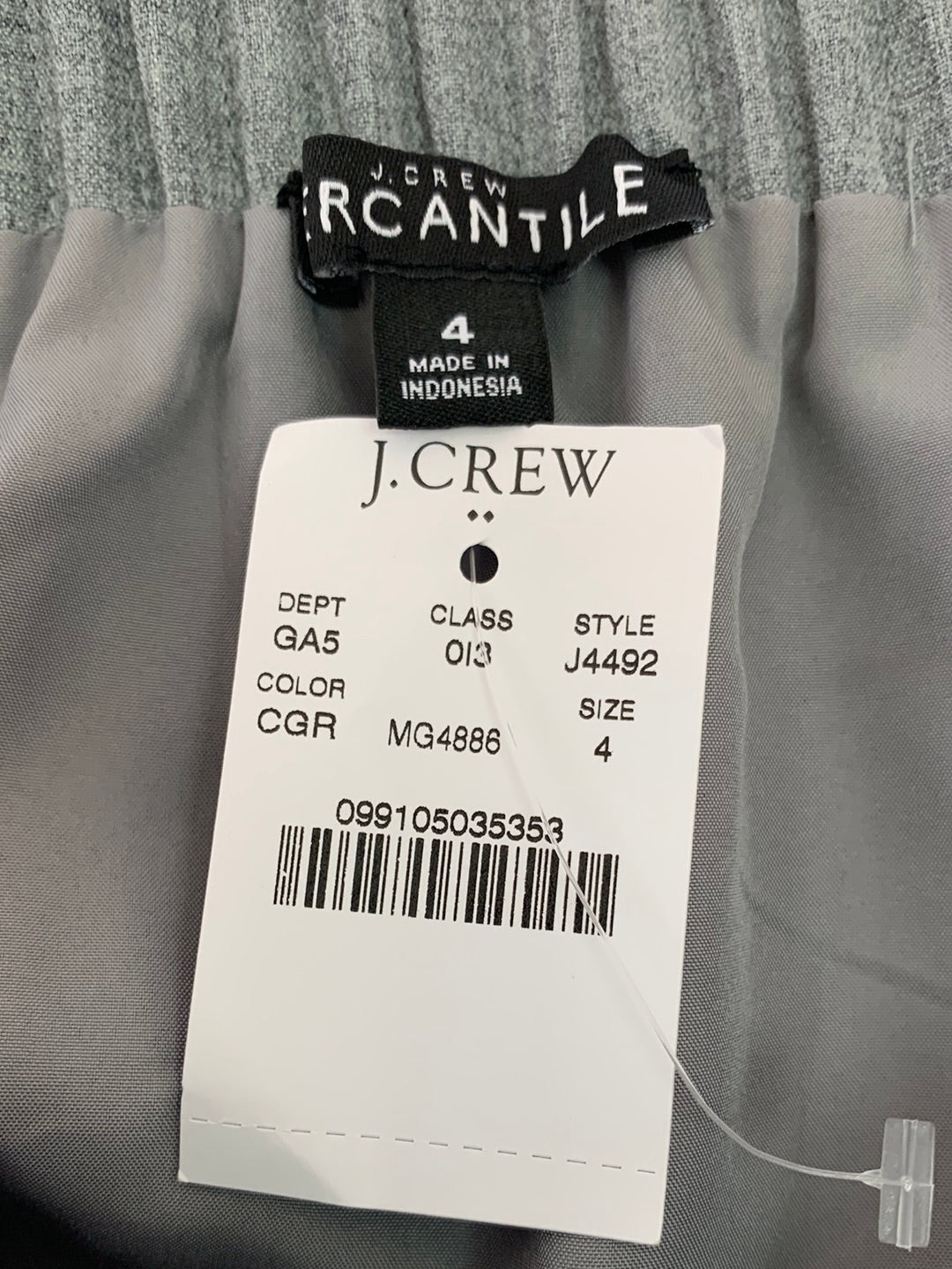 NWT - J. CREW MERCANTILE gray Side Pockets Pull On Skirt - 4